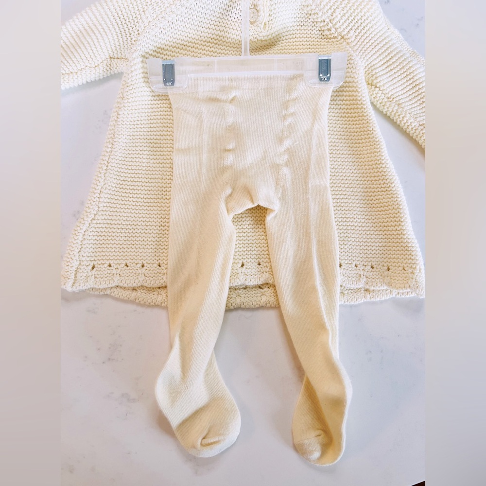 Cupcakes & Cashmere Sweater Dress with Tights & Hat, Light yellow, 0-3 mo - Picture 2 of 3